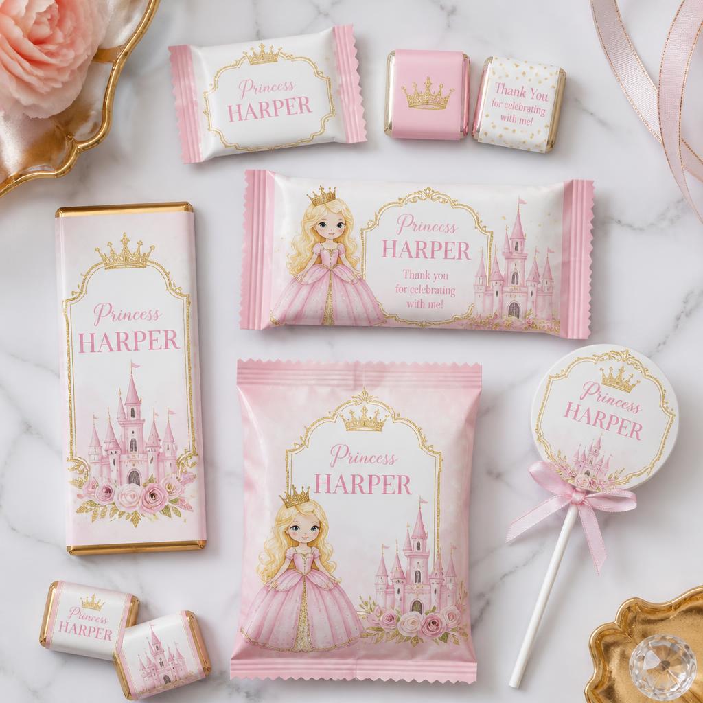 Envoltorios y bolsitas personalizadas temática princesas